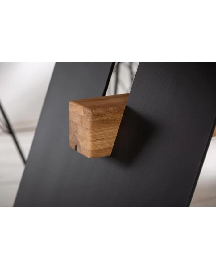 Table  chêne sauvage massif  et pieds métal thermolaqué 200 cm VANGUARD