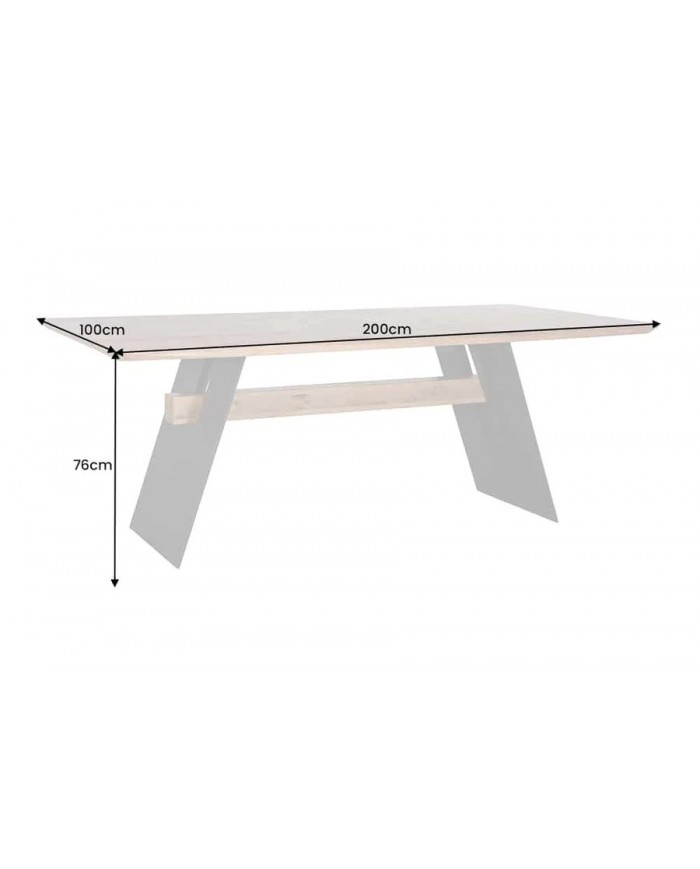 Table  chêne sauvage massif  et pieds métal thermolaqué 200 cm VANGUARD