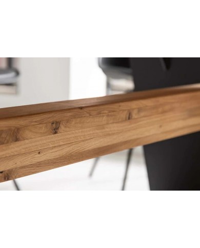 Table  chêne sauvage massif  et pieds métal thermolaqué 200 cm VANGUARD