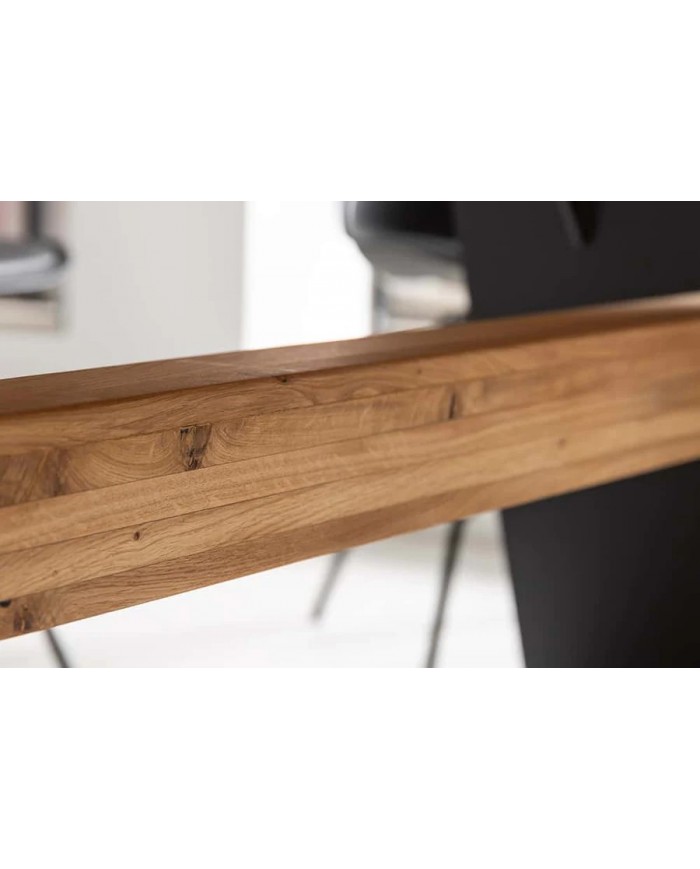 Table  chêne sauvage massif  et pieds métal thermolaqué 200 cm VANGUARD