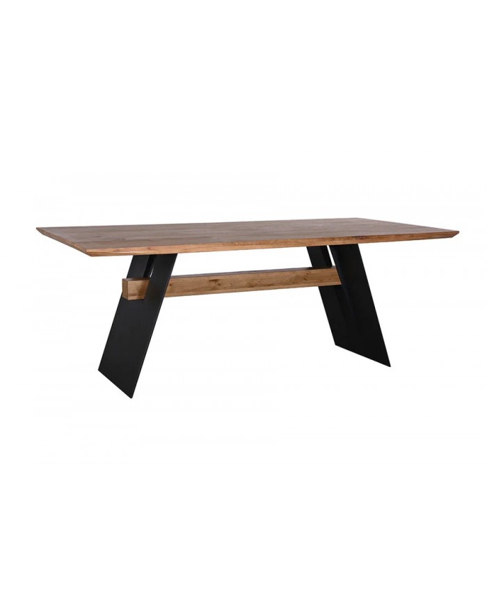 Table  chêne sauvage massif  et pieds métal thermolaqué 200 cm VANGUARD