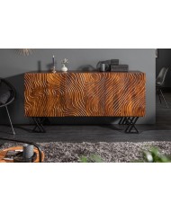 Buffet avec reliefs en bois de manguier 3D 160 cm ECLAT