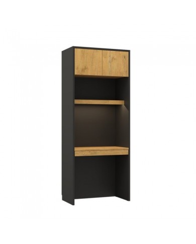 Armoire bureau étagères avec tiroir et LEDs intégrées 90 cm - Barcelone