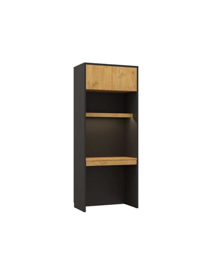 Armoire bureau étagères avec tiroir et LEDs intégrées 90 cm - Barcelone