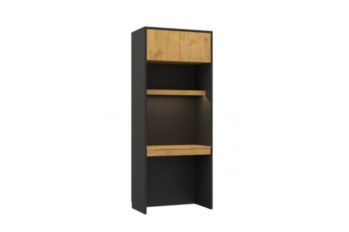 Armoire bureau étagères avec tiroir et LEDs intégrées 90 cm - Barcelone