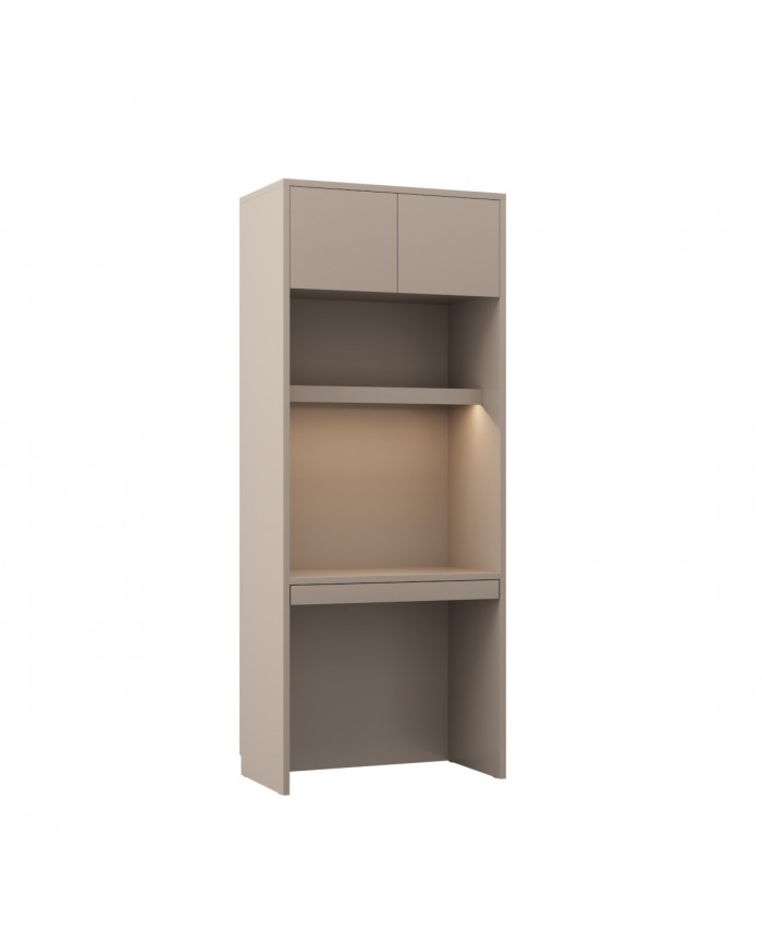 Armoire bureau étagères avec tiroir et LEDs intégrées 90 cm - Barcelone