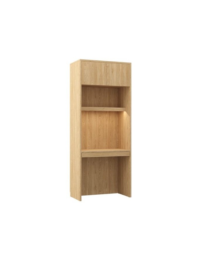 Armoire bureau étagères avec tiroir et LEDs intégrées 90 cm - Barcelone