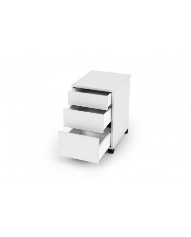 Caisson 3 tiroirs roulettes ouverture push and pull 40 cm DELUXE