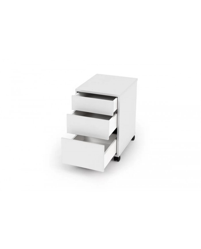 Caisson 3 tiroirs roulettes ouverture push and pull 40 cm DELUXE