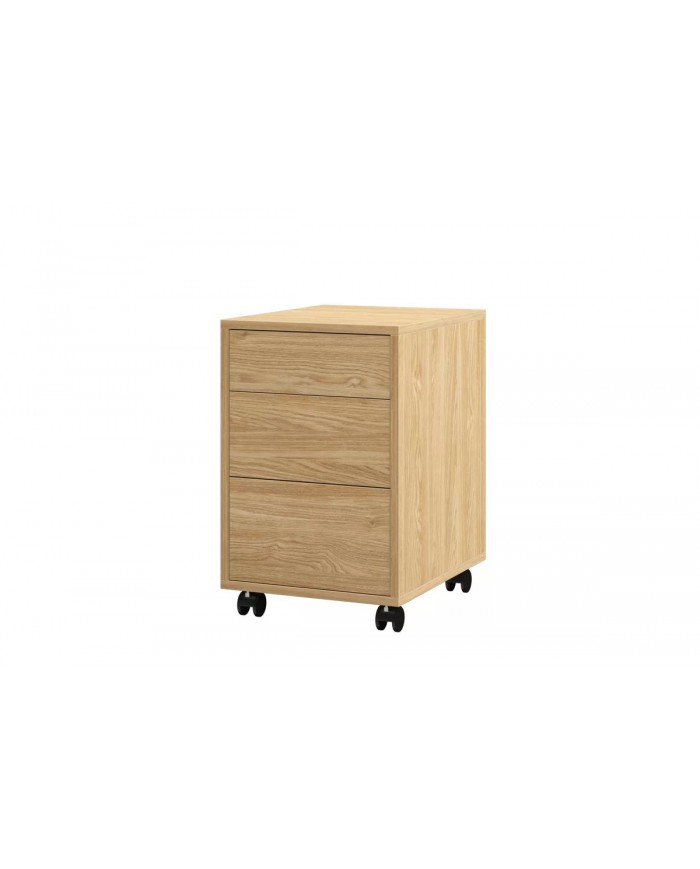 Caisson 3 tiroirs roulettes ouverture push and pull 40 cm DELUXE