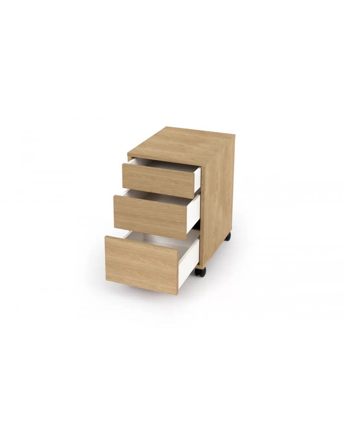 Caisson 3 tiroirs roulettes ouverture push and pull 40 cm DELUXE