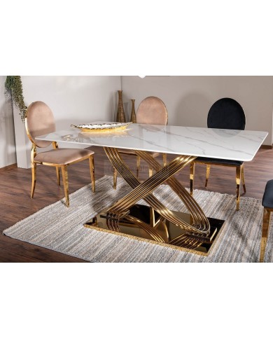 Table contemporaine Plateau céramique Hermès 160x90 cm