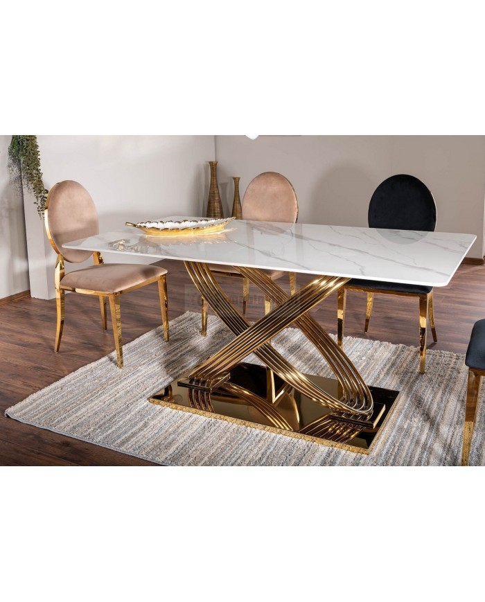 Table contemporaine Plateau céramique Hermès 160x90 cm