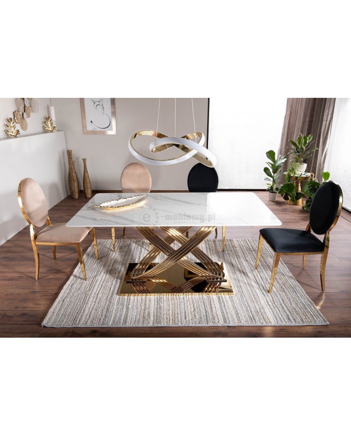 Table contemporaine Plateau céramique Hermès 160x90 cm