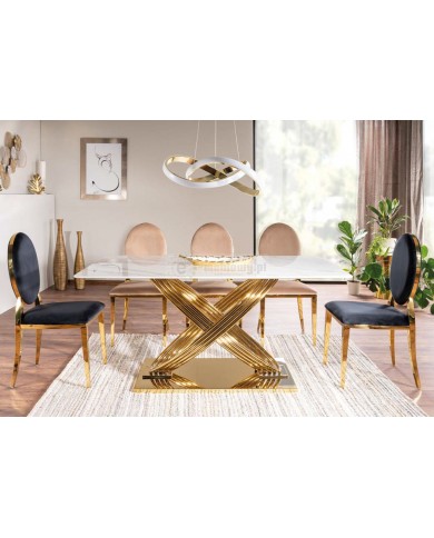 Table contemporaine Plateau céramique Hermès 160x90 cm