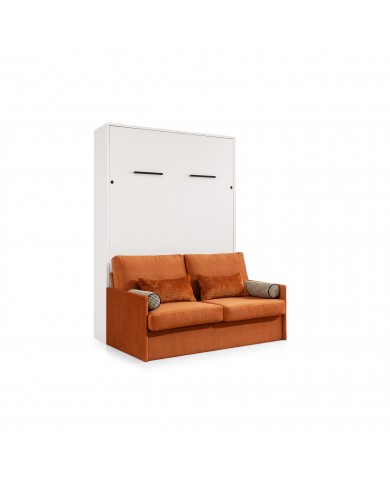 Armoire lit escamotable avec canapé 140×200 blanc mate
