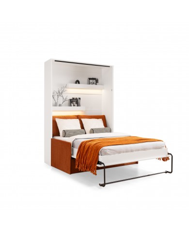 Armoire lit escamotable avec canapé 140×200 blanc mate