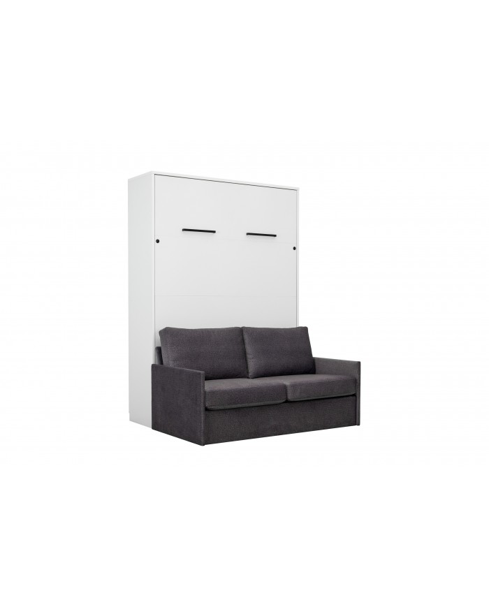 Armoire lit escamotable avec canapé 140×200 blanc mate