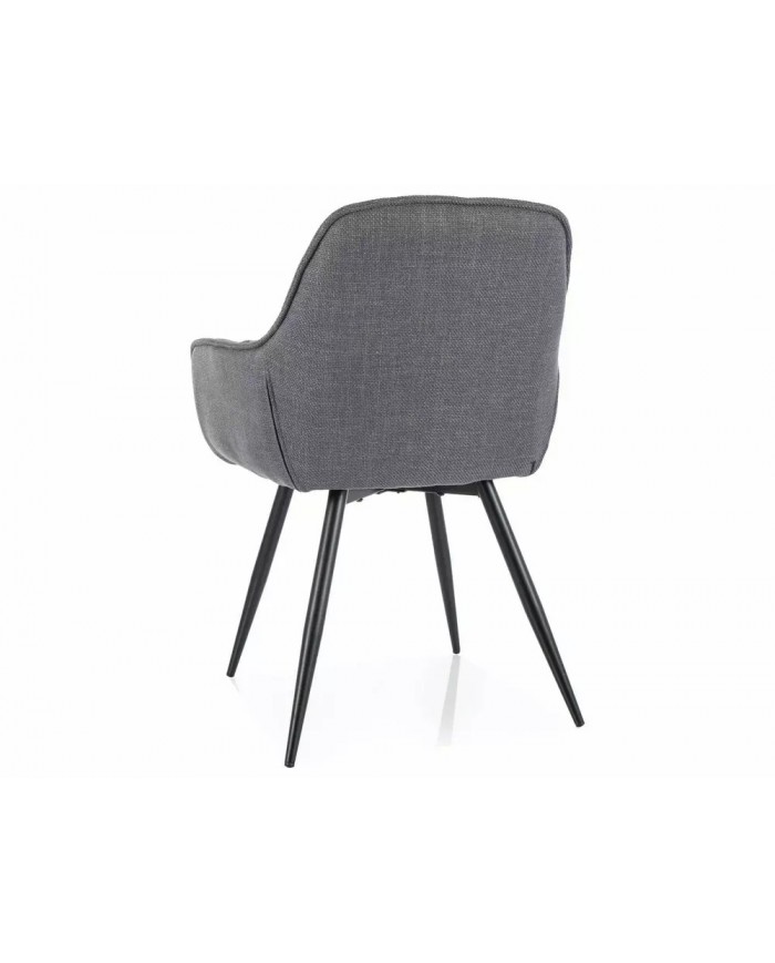 Chaise rembourrée en tissu avec pieds métal Cherry
