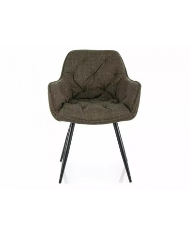 Chaise rembourrée en tissu avec pieds métal Cherry