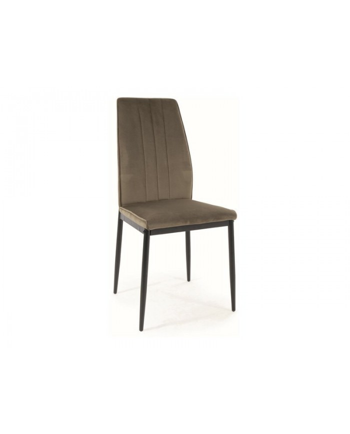 Lot de 4 chaises en tissus velvet avec pieds en métal noir Atom