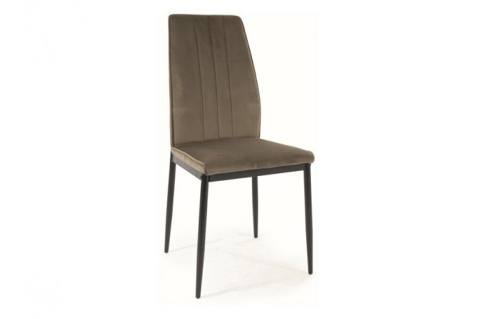 Lot de 4 chaises en tissus velvet avec pieds en métal noir Atom
