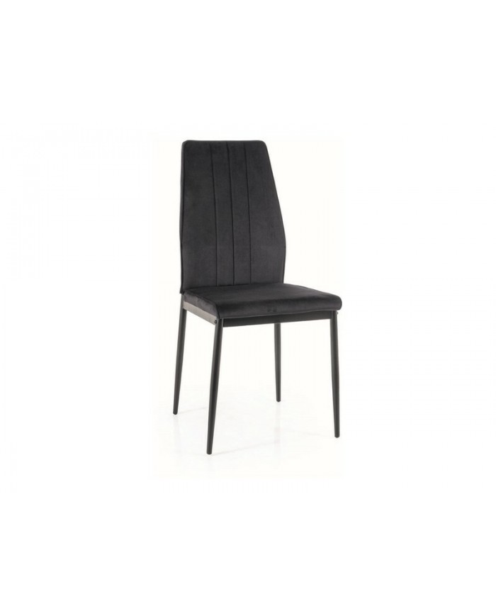 Lot de 4 chaises en tissus velvet avec pieds en métal noir Atom