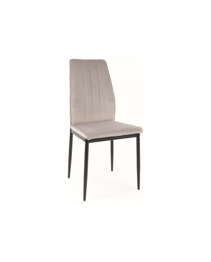 Lot de 4 chaises en tissus velvet avec pieds en métal noir Atom