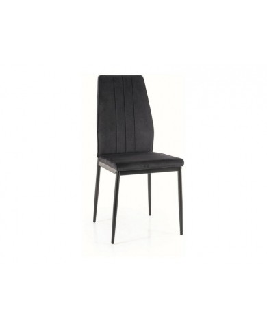 Lot de 4 chaises en tissus velvet avec pieds en métal noir Atom