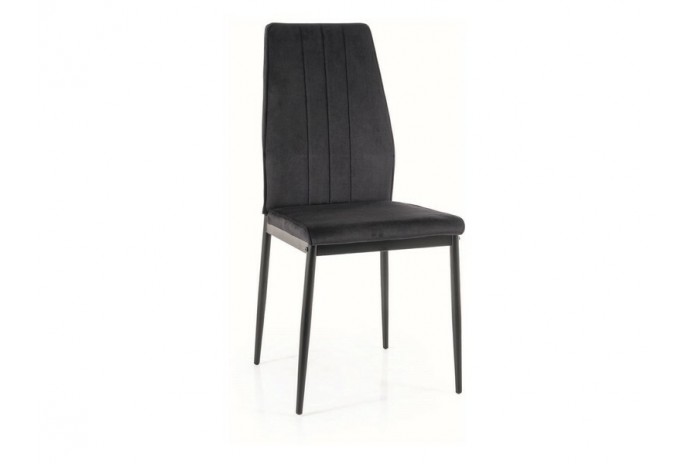 Lot de 4 chaises en tissus velvet avec pieds en métal noir Atom