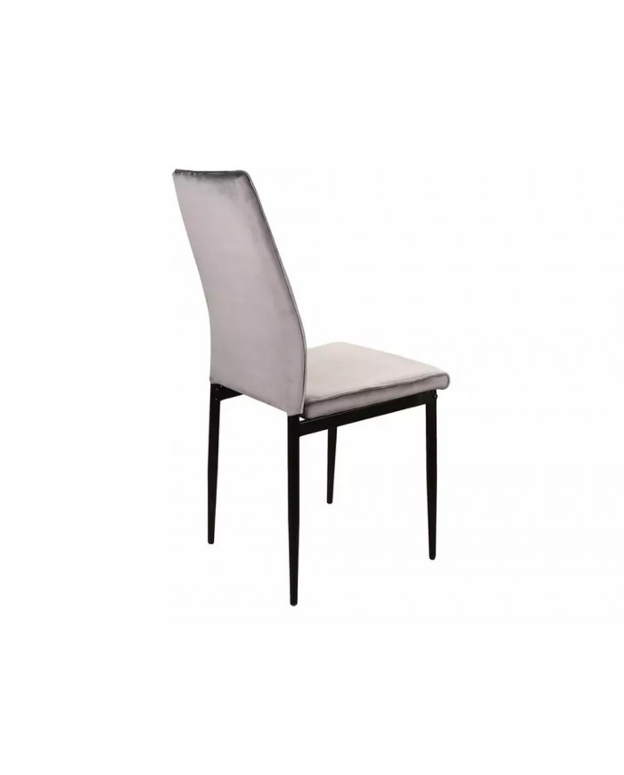 Lot de 4 chaises en tissus velvet avec pieds en métal noir Atom