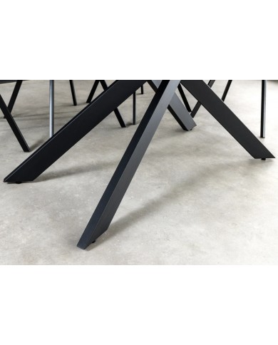 Table à manger extensible en céramique aspect marbre 90x160 (200) cm STELLAR
