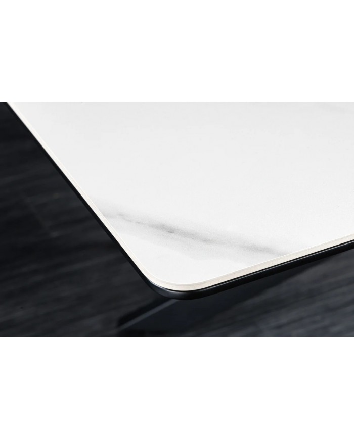 Table à manger extensible en céramique aspect marbre 90x160 (200) cm STELLAR