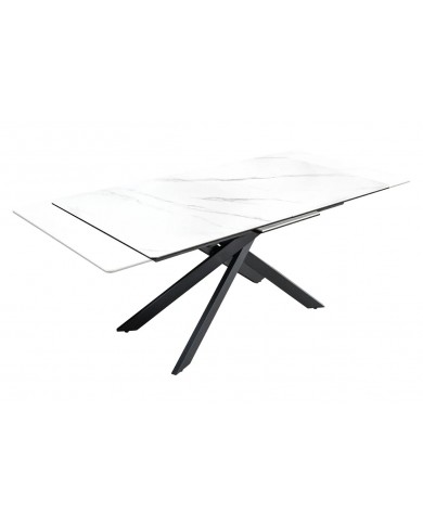 Table à manger extensible en céramique aspect marbre 90x160 (200) cm STELLAR