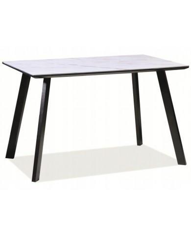 Table extensible  Effet marbre blanc 120 x 80 SAMUEL : Remise 100.00€ Immédiate