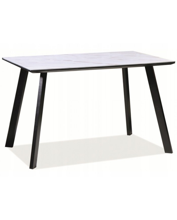 Table extensible  Effet marbre blanc 120 x 80 SAMUEL : Remise 100.00€ Immédiate