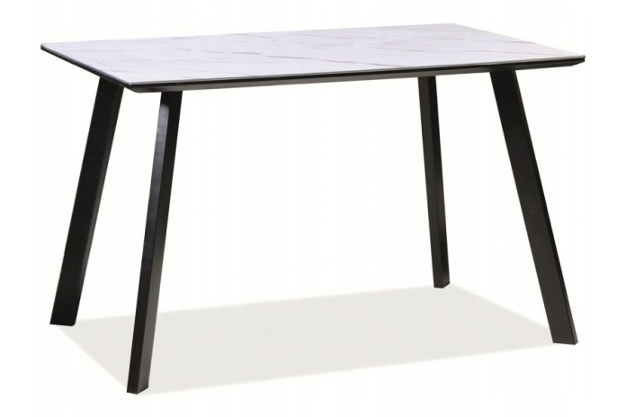 Table extensible  Effet marbre blanc 120 x 80 SAMUEL : Remise 100.00€ Immédiate