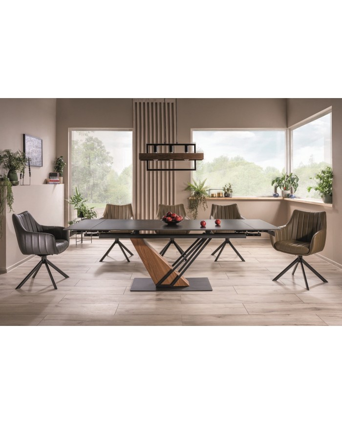 Table extensible plateau céramique 160(220)x90 cm GENESE + 4 chaises Rick pour 1€ de plus !