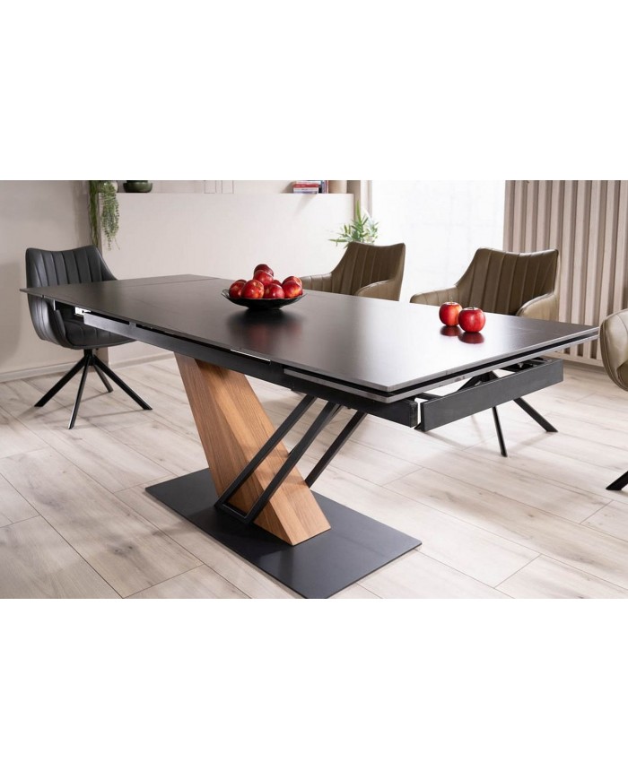 Table extensible plateau céramique 160(220)x90 cm GENESE + 4 chaises Rick pour 1€ de plus !
