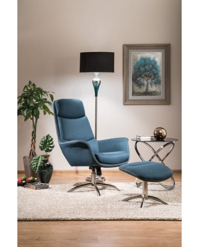 Fauteuil Design ultra confort avec repose pieds Reagan