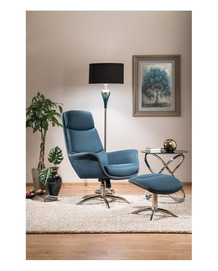 Fauteuil Design ultra confort avec repose pieds Reagan
