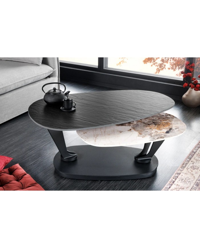 Table basse en céramique à plateaux rotatifs 95-160 cm SFERA