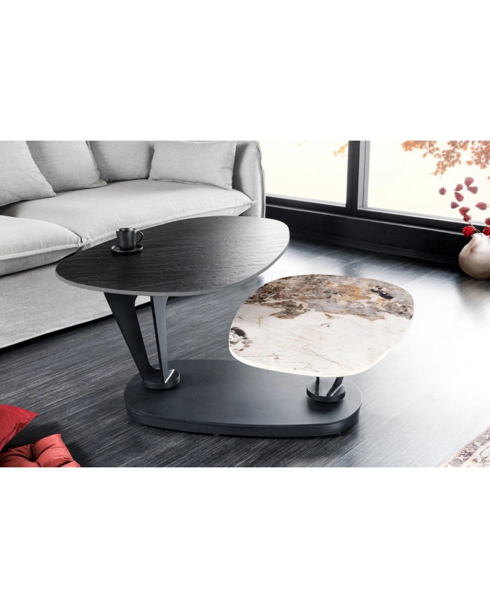 Table basse en céramique à plateaux rotatifs 95-160 cm SFERA