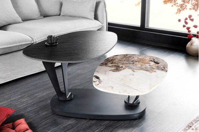 Table basse en céramique à plateaux rotatifs 95-160 cm SFERA
