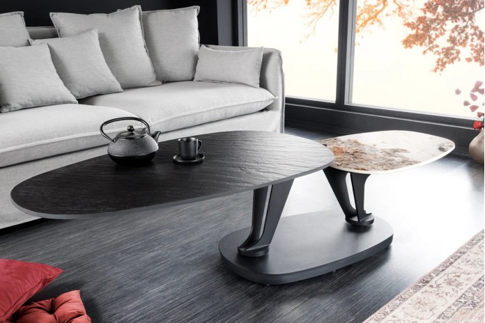 Table basse en céramique à plateaux rotatifs 95-160 cm SFERA