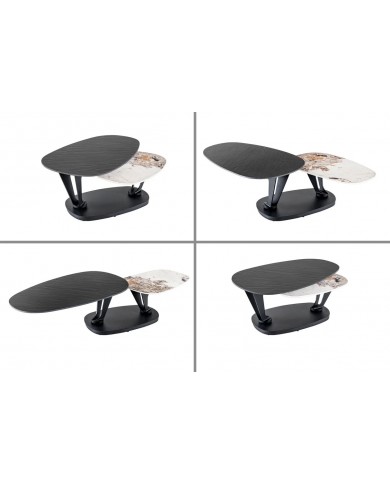 Table basse en céramique à plateaux rotatifs 95-160 cm SFERA