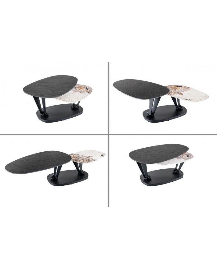 Table basse en céramique à plateaux rotatifs 95-160 cm SFERA