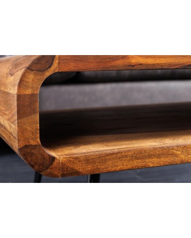 Table Basse ASTRA – L'Élégance du Bois Massif et du Design Rétro-Industrie
