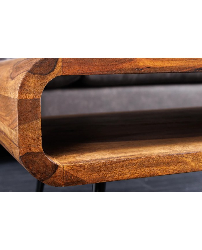 Table Basse ASTRA – L'Élégance du Bois Massif et du Design Rétro-Industrie