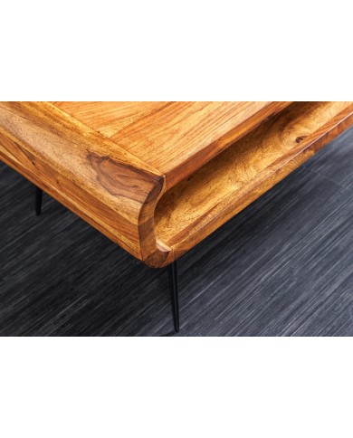 Table Basse ASTRA – L'Élégance du Bois Massif et du Design Rétro-Industrie